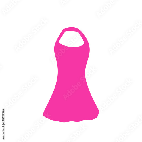 Variant pink dress beautifull style element stock. pink party dress, elegant, sexy, icon, cartoon