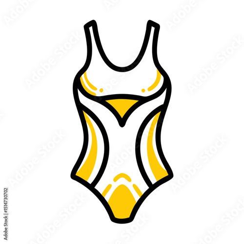 One piece swimsuit color icon on transparent background for web and graphic design