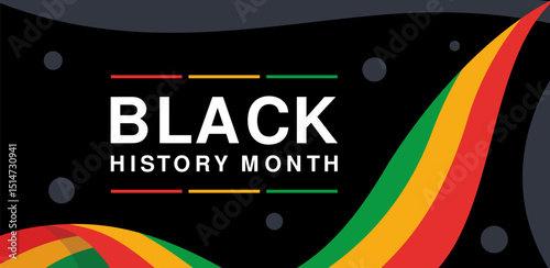 Elegant style of black history month web banner template design in vector with flat style. Celebrate American black history month 
