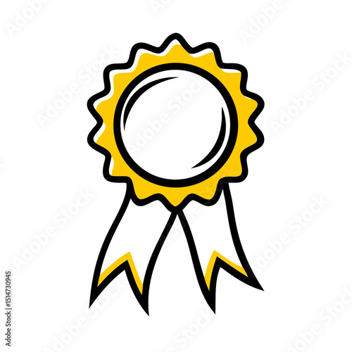 Award ribbon color icon on transparent background for web and graphic design