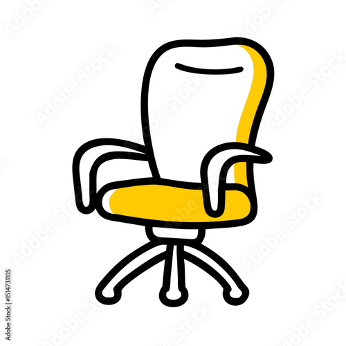 Chair color icon on transparent background for web and graphic design