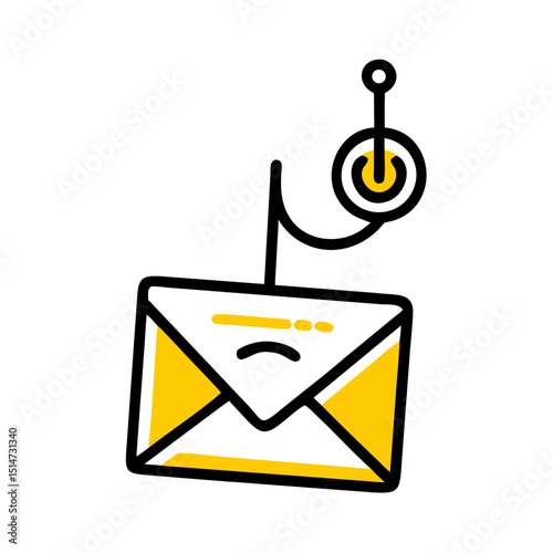 Email phishing color icon on transparent background for web and graphic design
