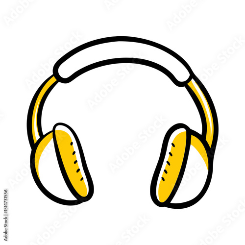 Headphones color icon on transparent background for web and graphic design