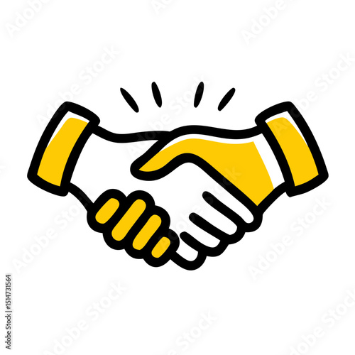 Handshake deal color icon on transparent background for web and graphic design