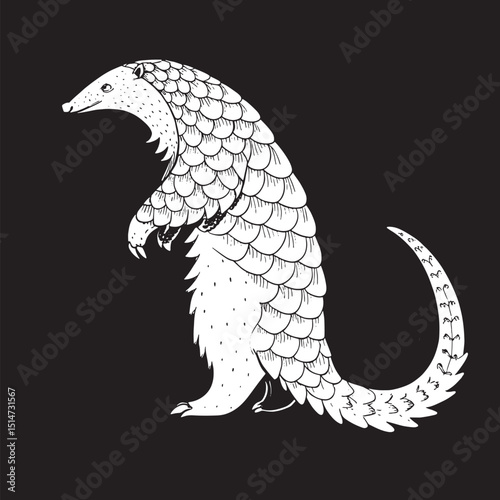 Black and white of a spotted lizard sanda reptile  isolated