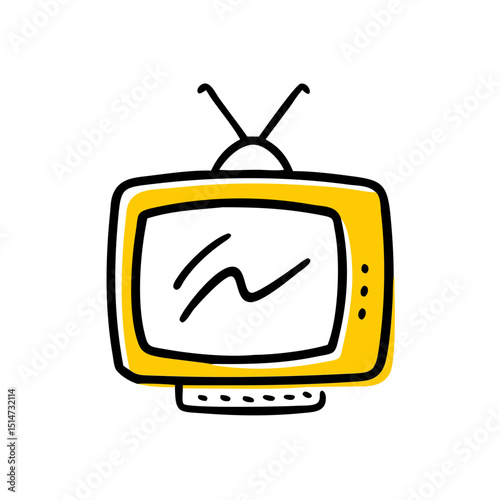 Television color icon on transparent background for web and graphic design