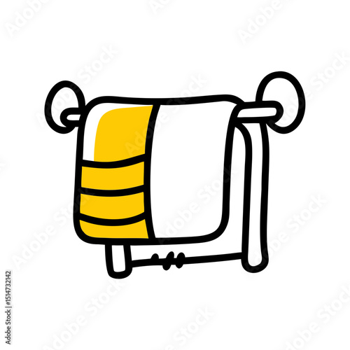 Towel rack color icon on transparent background for web and graphic design