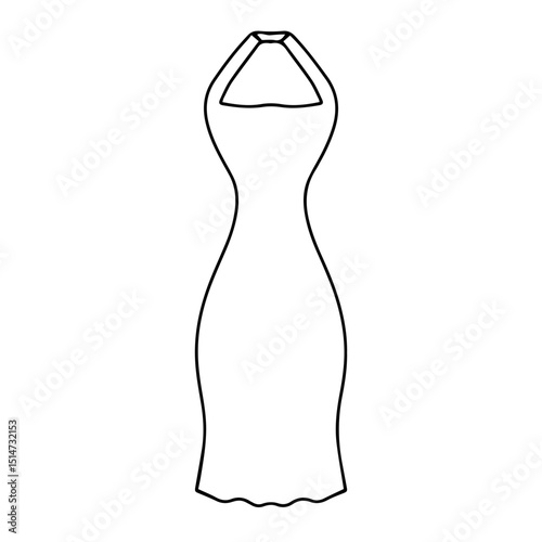 Outline mini dress party collection stock. Dresses silhouette vector