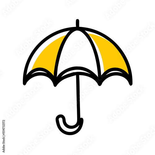 Umbrella protection color icon on transparent background for web and graphic design