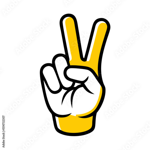 Victory pose color icon on transparent background for web and graphic design