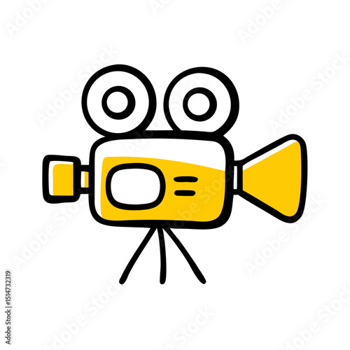 Video camera color icon on transparent background for web and graphic design
