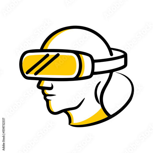 VR education color icon on transparent background for web and graphic design