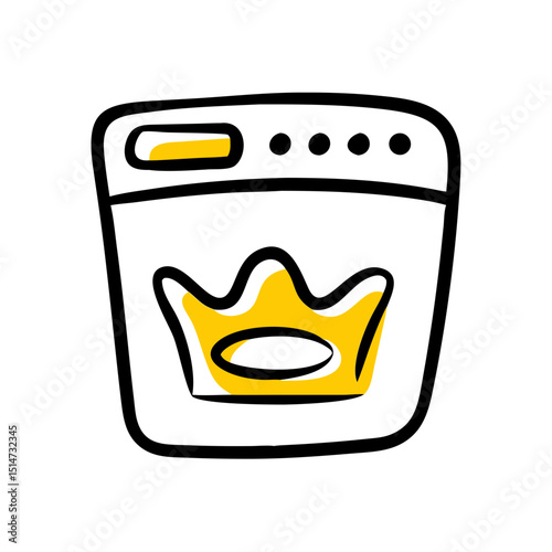 Washing machine color icon on transparent background for web and graphic design