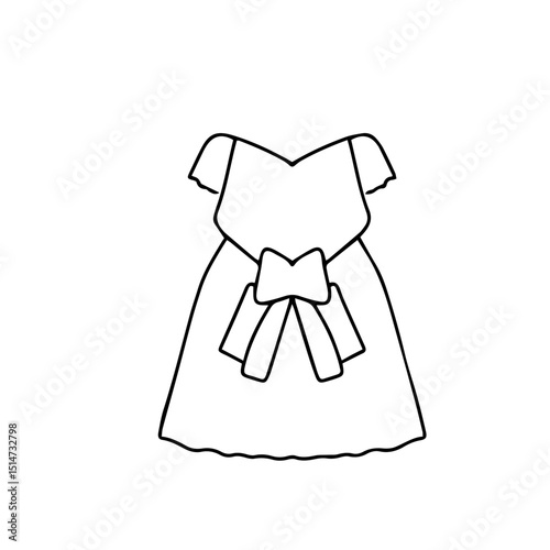 Outline mini dress party collection stock. Dresses silhouette vector