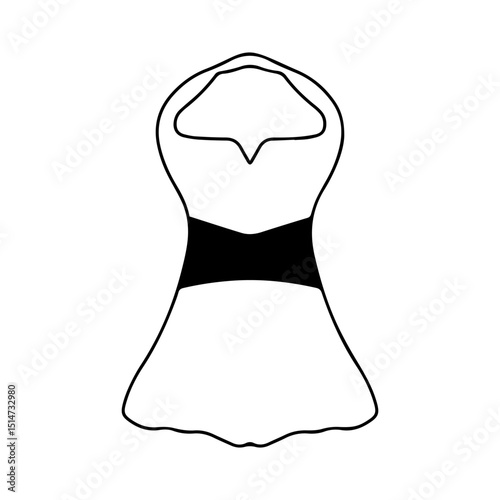 Outline mini dress party collection stock. Dresses silhouette vector