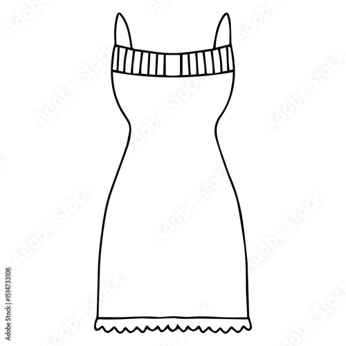Outline mini dress party collection stock. Dresses silhouette vector