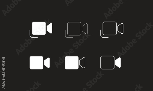 Video Call Recording Icons Vector Design