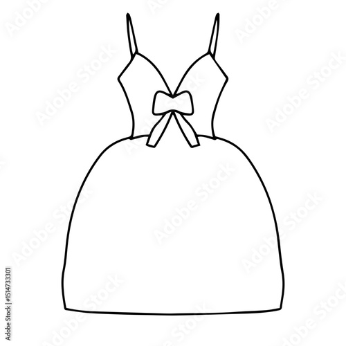 Outline mini dress party collection stock. Dresses silhouette vector