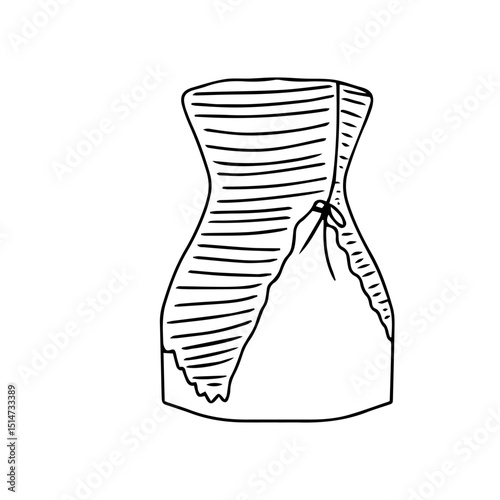 Outline mini dress party collection stock. Dresses silhouette vector