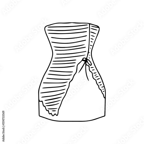 Outline mini dress party collection stock. Dresses silhouette vector