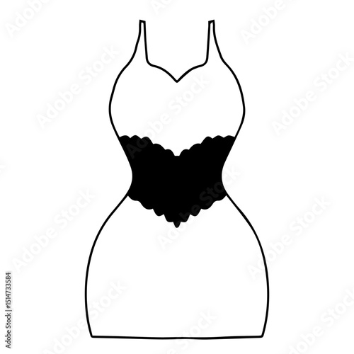 Outline mini dress party collection stock. Dresses silhouette vector