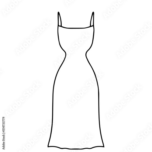 Outline mini dress party collection stock. Dresses silhouette vector