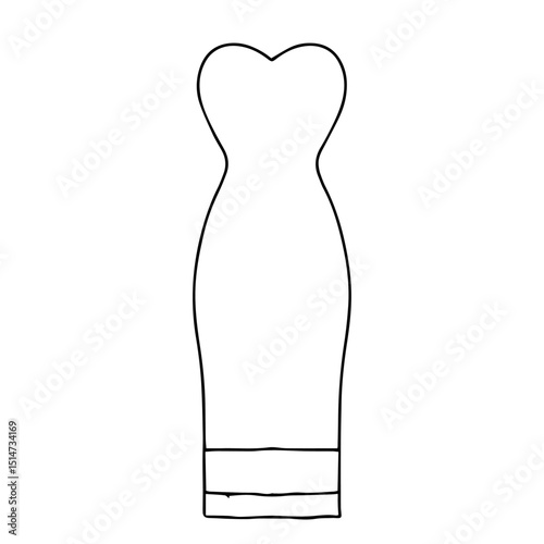 Outline mini dress party collection stock. Dresses silhouette vector