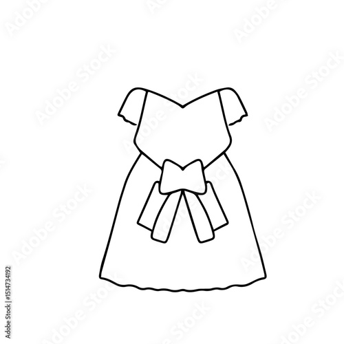 Outline mini dress party collection stock. Dresses silhouette vector
