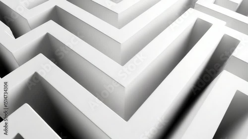 Wallpaper Mural Abstract design of a modern maze structure in monochrome tones, ideal for backgrounds and creative projects. Torontodigital.ca