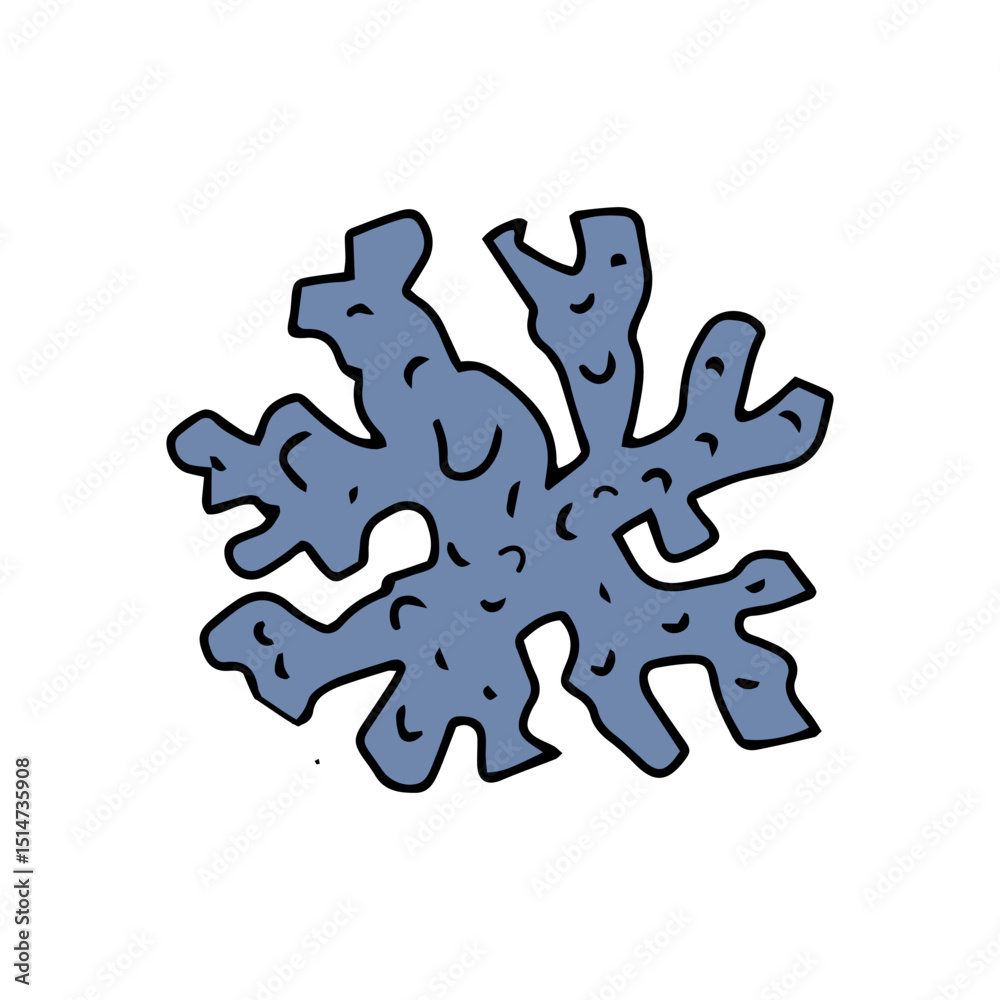 Obraz premium cartoon coral reef isolated on white background. Abstract Seaweed Shape Aesthetic Element Vector Illustration