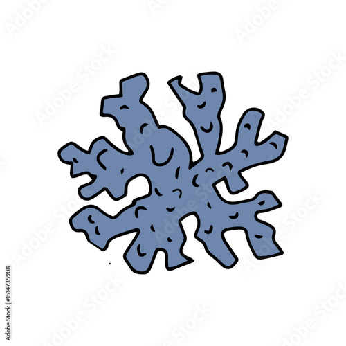 cartoon coral reef isolated on white background. Abstract Seaweed Shape Aesthetic Element Vector Illustration