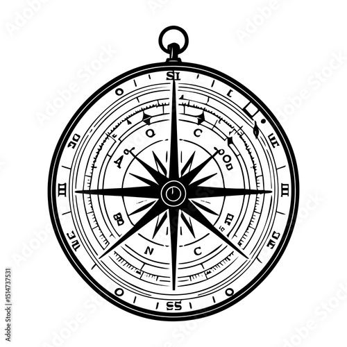 compass on white background