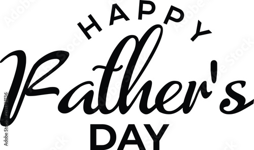 Stylish black and white happy fathers day typography design for celebration