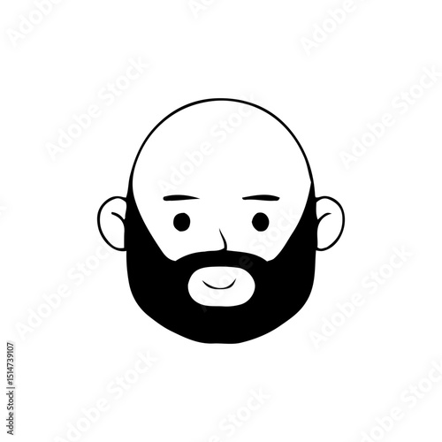 Black and white popular potrait of avatar head. human people. woman and man avatar