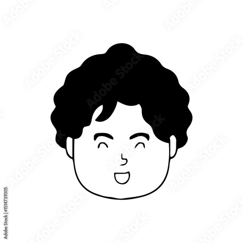 Black and white popular potrait of avatar head. human people. woman and man avatar
