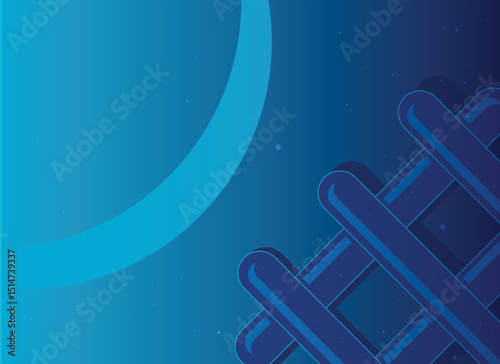 lat design illustration featuring a crescent moon with blue tones and geometric forms. Ideal for night sky, lunar, spiritual, or celestial themed artwork, backgrounds, and graphic compositions.