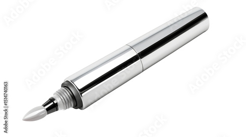 A tube of brightening eye cream with a metallic applicator tip, Transparent background, PNG file