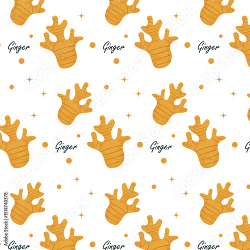 cute ginger vagetable Seamless pattern