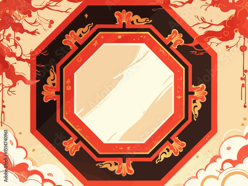 Octagon mirror or Feng Shui Bagua Mirror, Chinese use to repel negative energy
