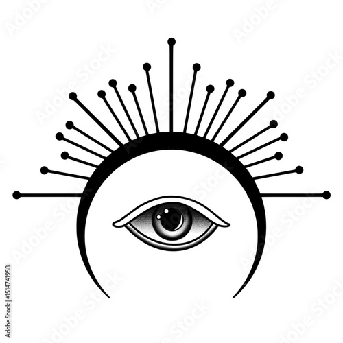 Evil eye tattoo design. illustration EPS10