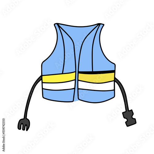 Snorkling element design cartoon illustration. Diving elements for professional scuba divers and vacations. People swimming underwater with fish, sea ocean explorer, recent marine collection.diving