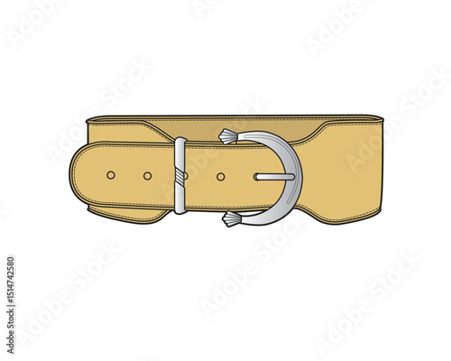 Women's belts flat sketch vector mockup template technical illustration.