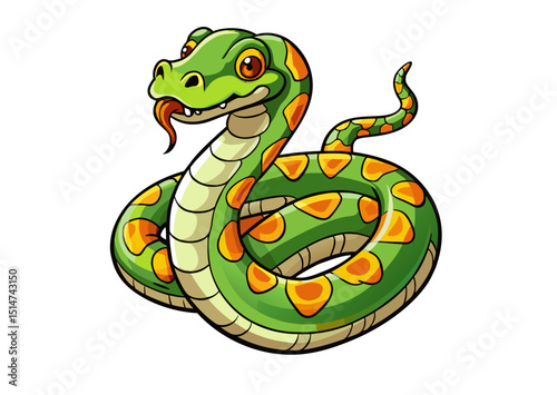 green snake cartoon