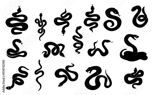 silhouette snake element hand drawn design