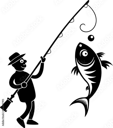 fisherman with fishing rod