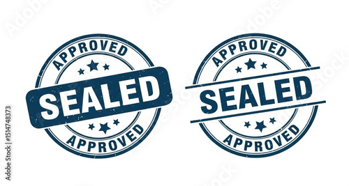 Approved and Sealed Stamp Set | Official Quality Assurance Badges for Documents, Products, and Marketing
