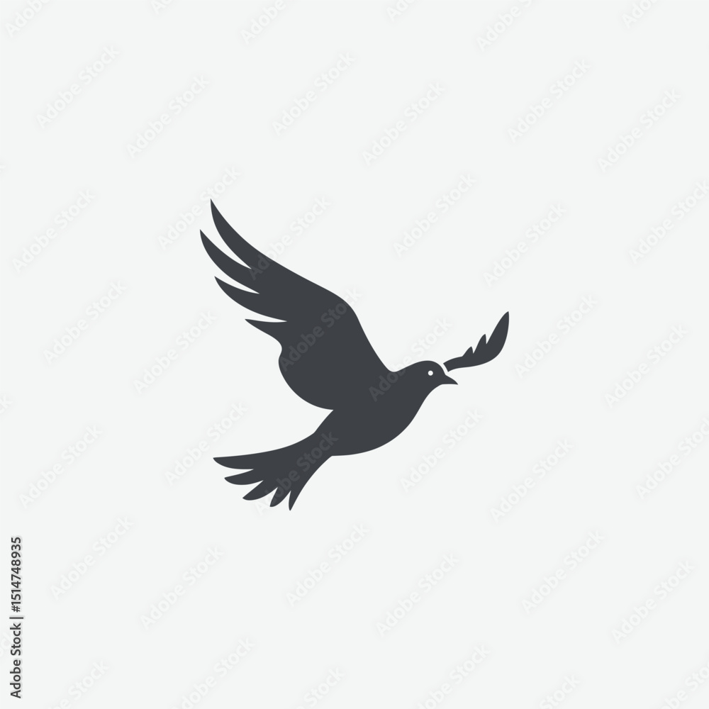 Fototapeta premium Download a sleek, stylized dark gray bird silhouette – perfect for logos, tattoos, wall art, and design projects. Clean, modern, and minimalist vector graphic.