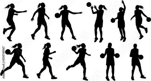 woman basketball silhouette design

