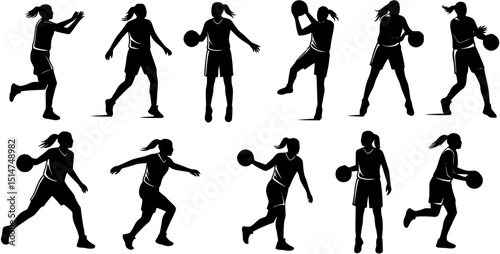 woman basketball silhouette design
