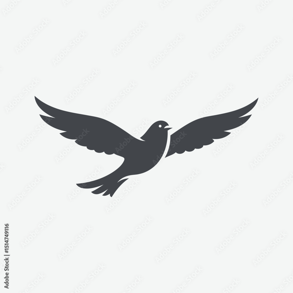 Fototapeta premium Download a sleek, stylized dark gray bird silhouette – perfect for logos, tattoos, wall art, and design projects. Clean, modern, and minimalist vector graphic.